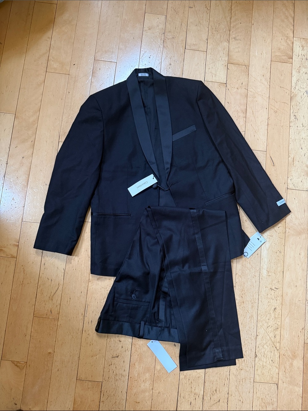 Calvin Klein Black Tuxedo with Satin Shawl Lapel (boys)